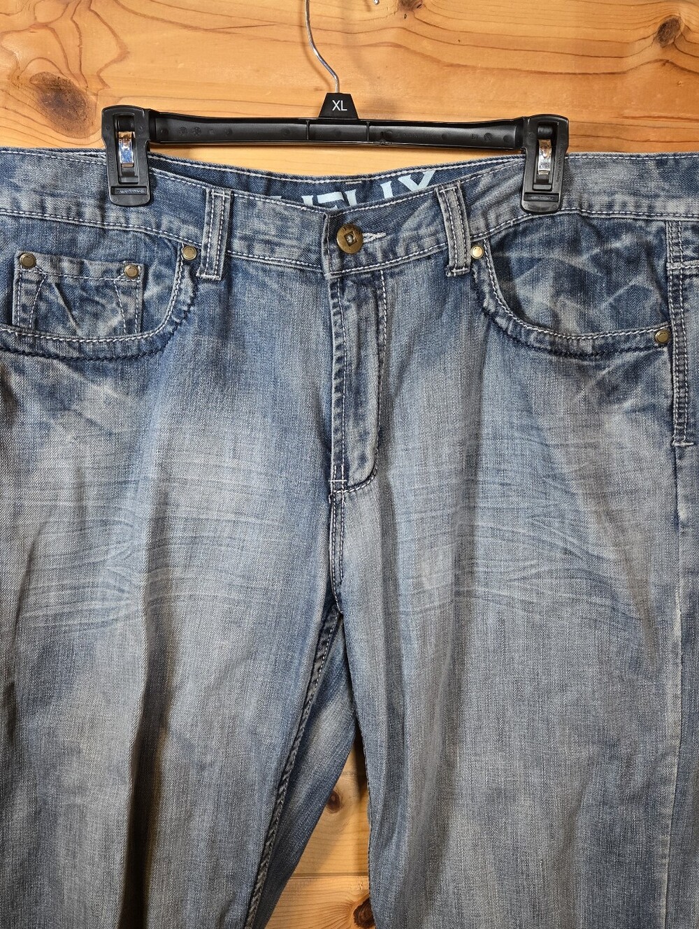 Helix N56 Men's Loose Straight Blue Jeans 36x32 Y2K Baggy Hip Hop Skater Grunge